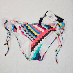 La Blanca Bikini Bottom Womens Geometric Side Tie Swimwear LB4BT94-MLT Multi 6